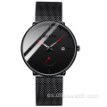 BELUSHI B-017 nuevo reloj para hombre de negocios informal de cuarzo reloj de pulsera barato impermeable cinturón de malla luminosa moda de moda